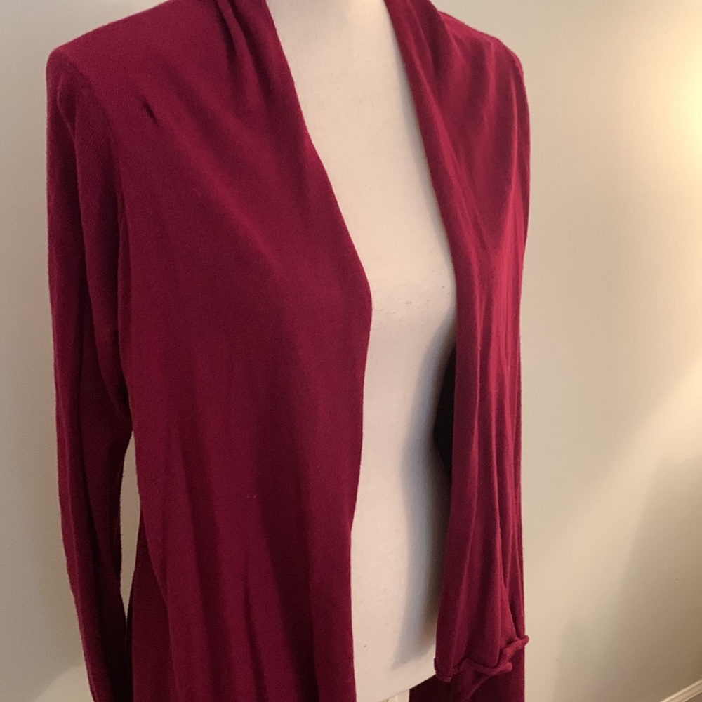 Open front sweater, deep pink size M